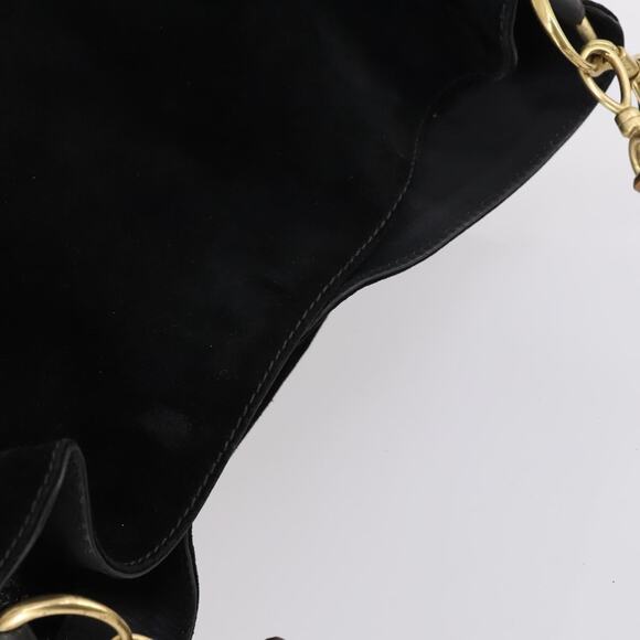 GUCCI Bamboo Shoulder Bag Suede Black Gold 001 001 - Picture 6 of 13